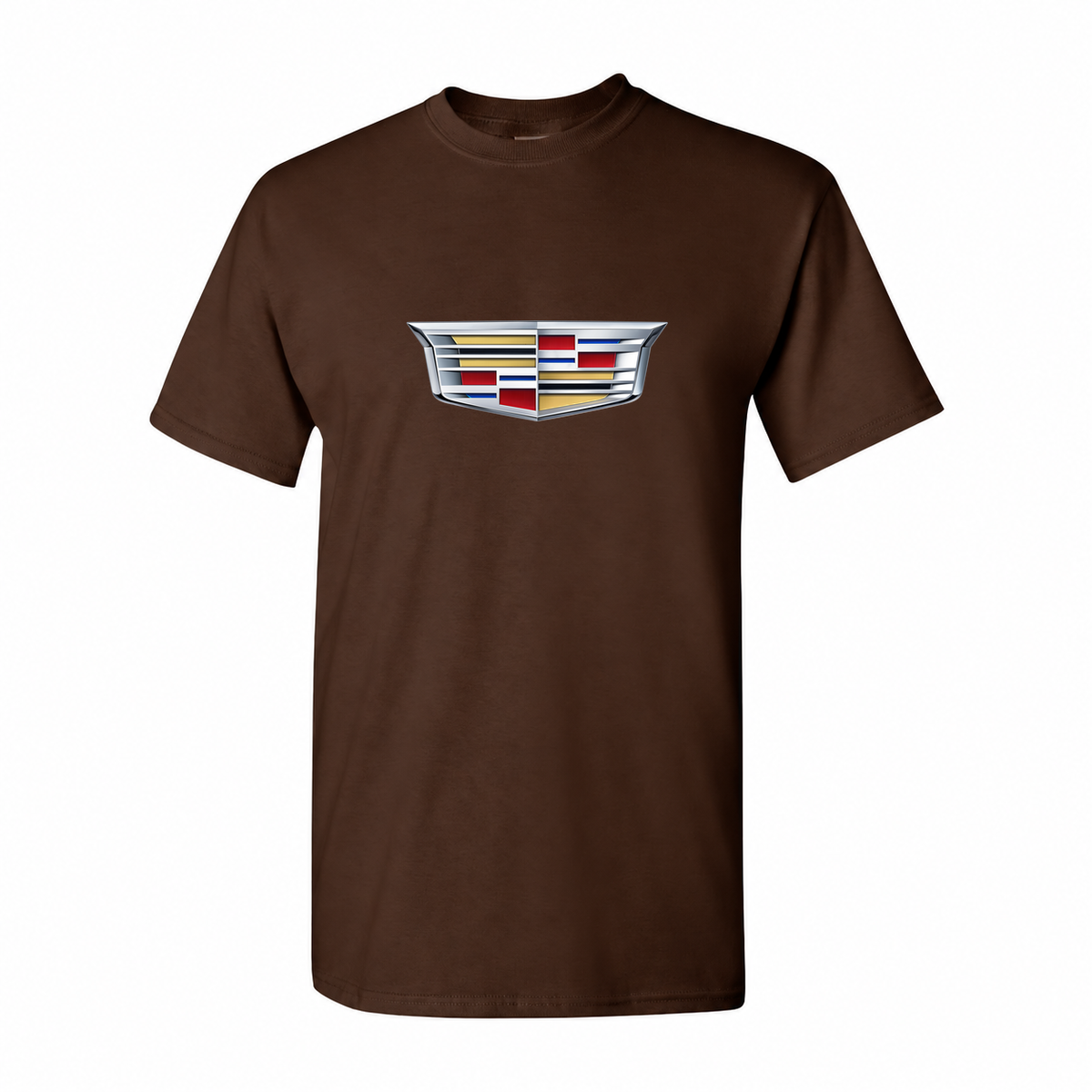 Men’s Cadillac Car Cotton T-Shirt | Color: Dark Brown | Original artwork
