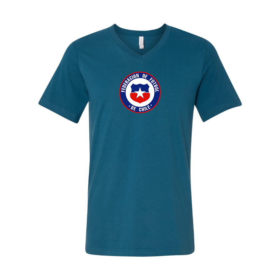Men’s  Chile National Soccer Team - BELLA + CANVAS - Jersey V-Neck Tee - 3005