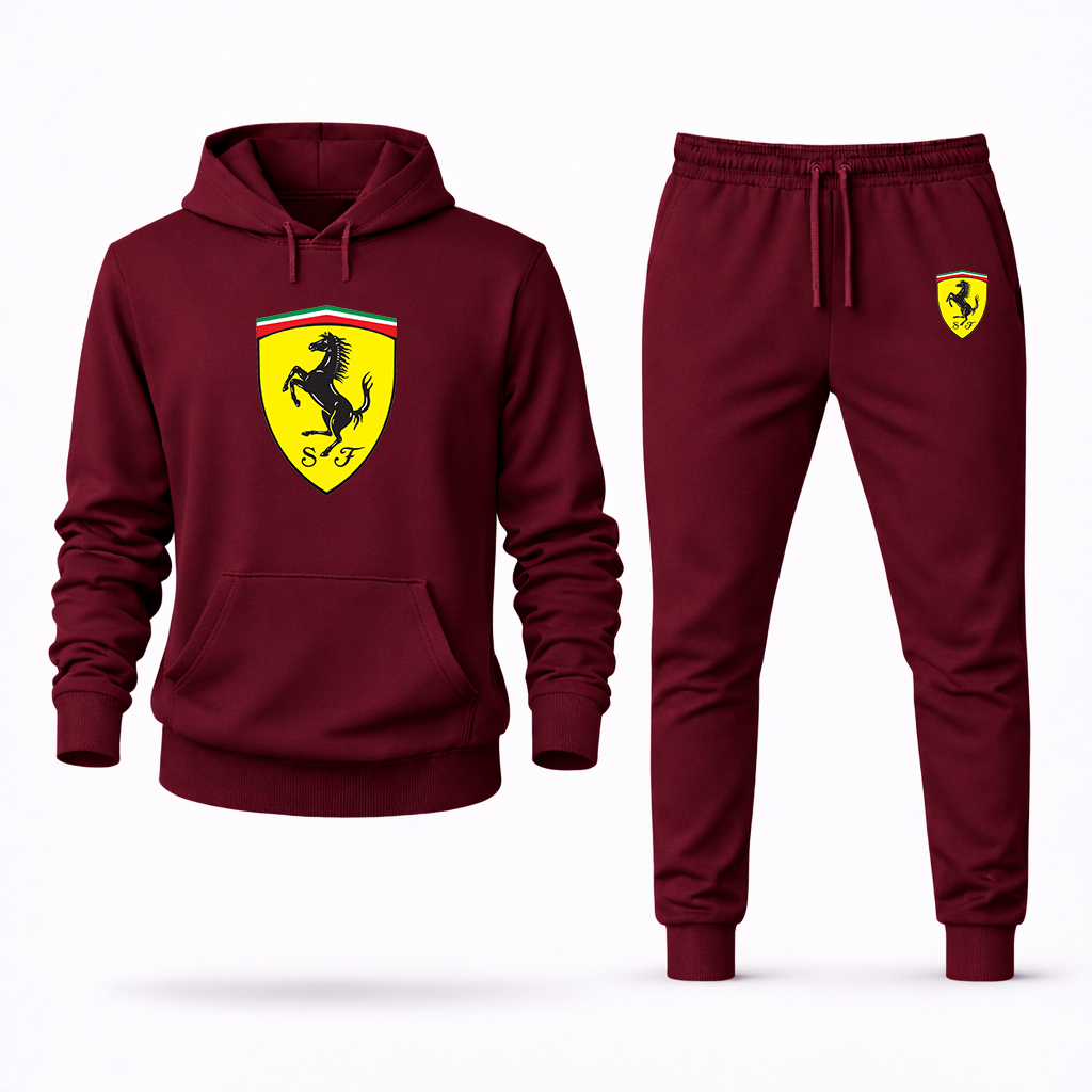 Men’s Ferrari Car Hoodie Joggers Set