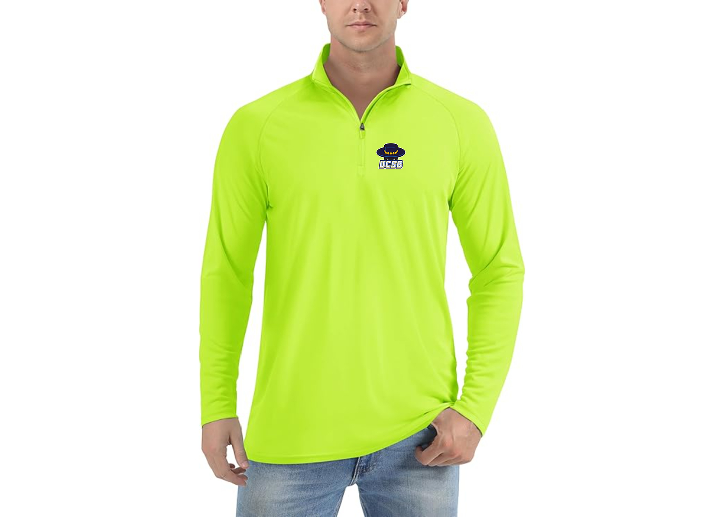 Men's UCSB Gauchos Lightweight Quarter-Zip Athletic Shirt Long Sleeve Performance Wear