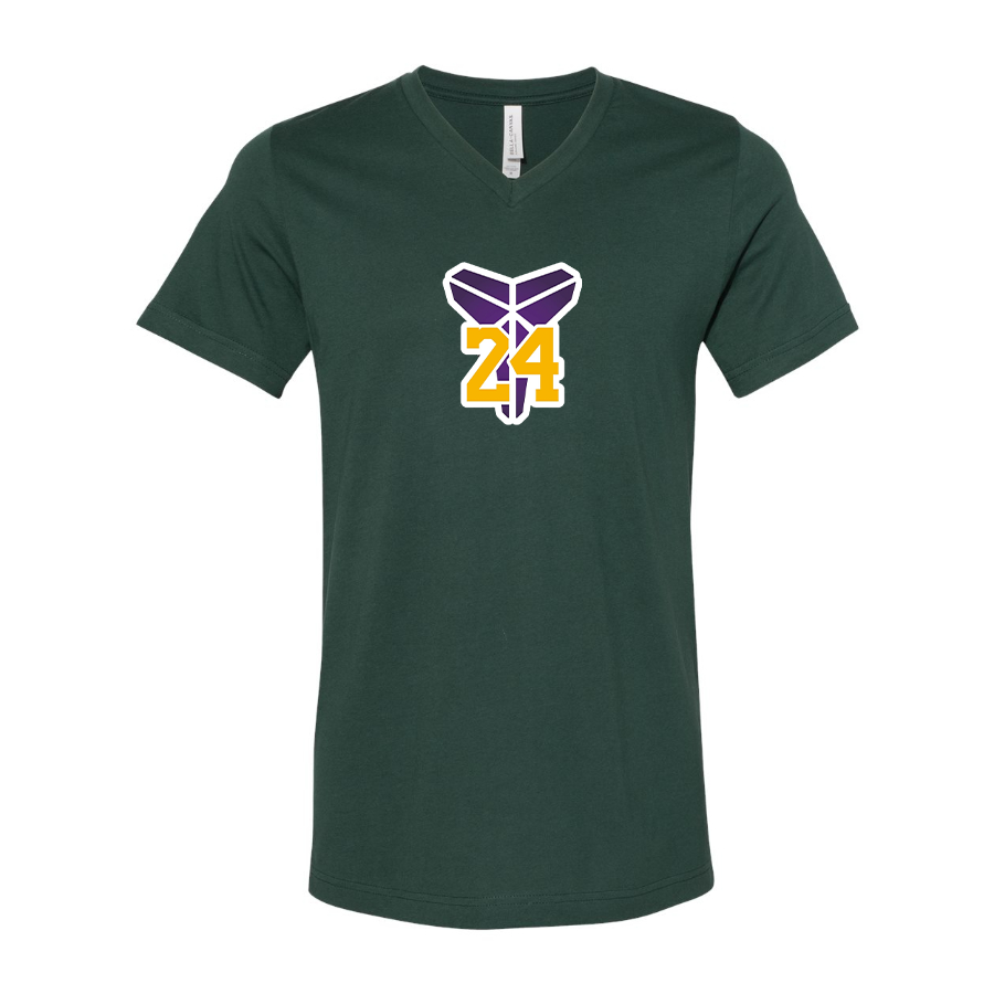 Men's  Kobe Bryant Mamba 24 - BELLA + CANVAS - Jersey V-Neck Tee - 3005