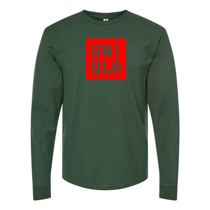 Men's Uniqlo Logo  Cotton Long Sleeve T-Shirt