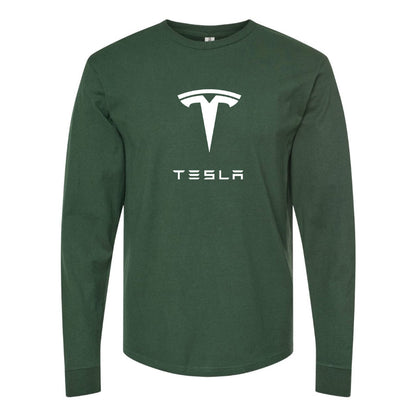 Men’s Tesla Motorsports Car Long Sleeve T-Shirt