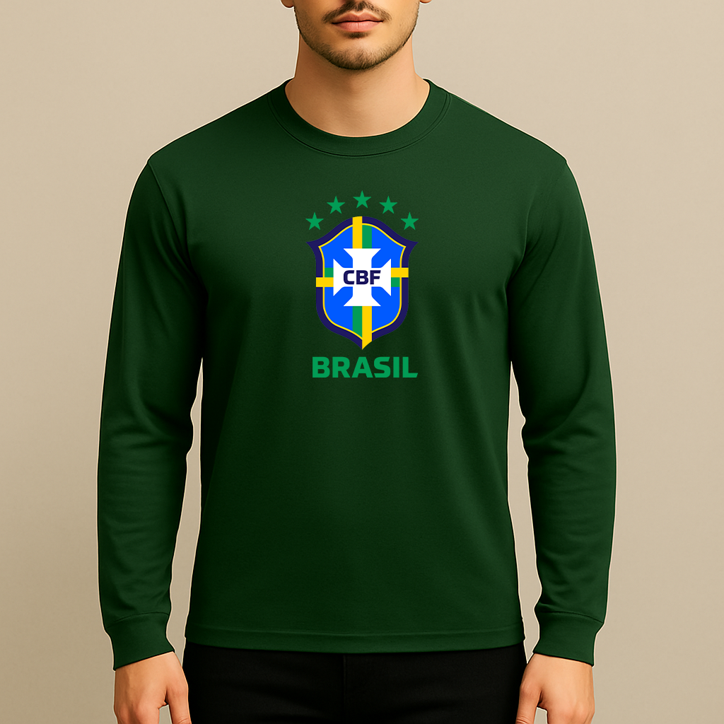 Men's Brasil National Soccer Team Long Sleeve T-Shirt