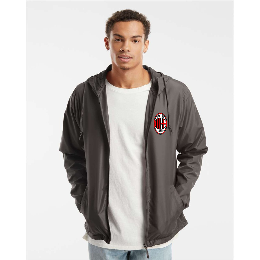 Men’s AC Milan Soccer  - Independent Trading Co. - Lightweight Windbreaker Full-Zip Jacket - EXP54LWZ