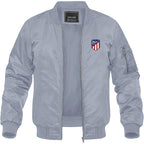 Men's Atletico Madrid FC Lightweight Bomber Jacket Windbreaker Softshell Varsity Jacket Coat