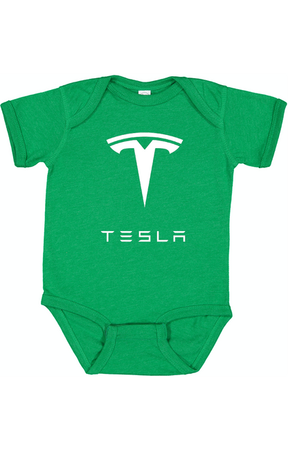 Tesla Motorsports Car Baby Romper Onesie