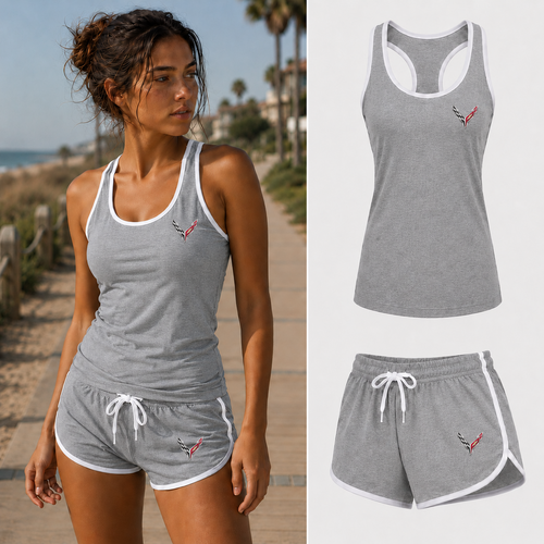 Women’s Corvette Car Tanktop and Shorts Set