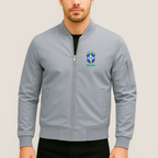 Men's  Brasil National Soccer Team Lightweight Bomber Jacket Windbreaker Softshell Varsity Jacket Coat