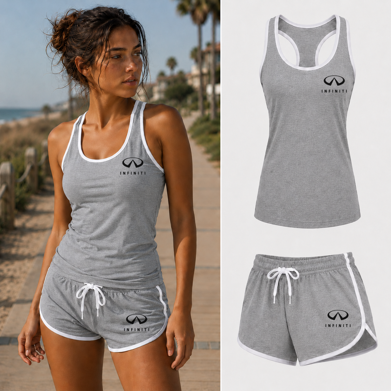 Women’s Infiniti Car Tank Shorts Set