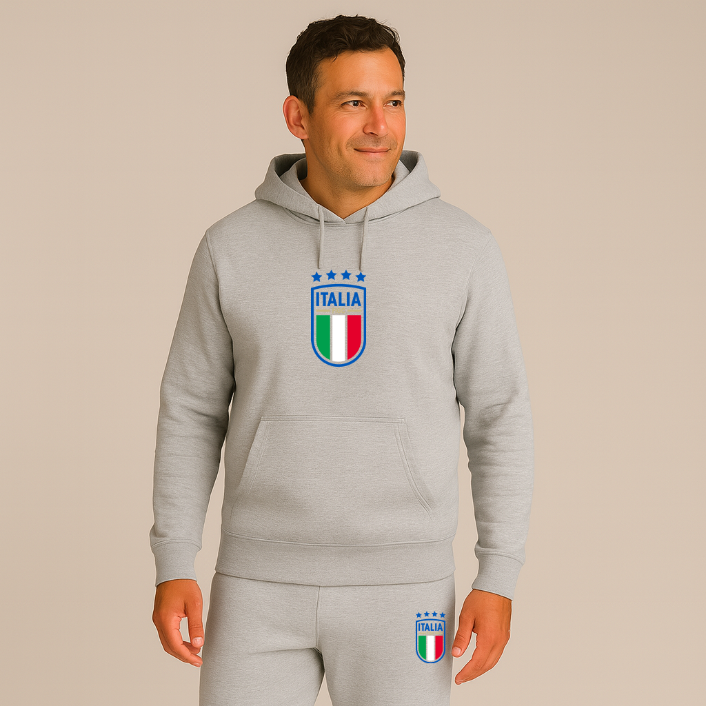 Men's Italy National Soccer Team Hoodie Joggers Set