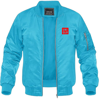 Men's Uniqlo Logo Lightweight Bomber Jacket Windbreaker Softshell Varsity Jacket Coat