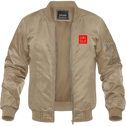 Men's Uniqlo Logo Lightweight Bomber Jacket Windbreaker Softshell Varsity Jacket Coat