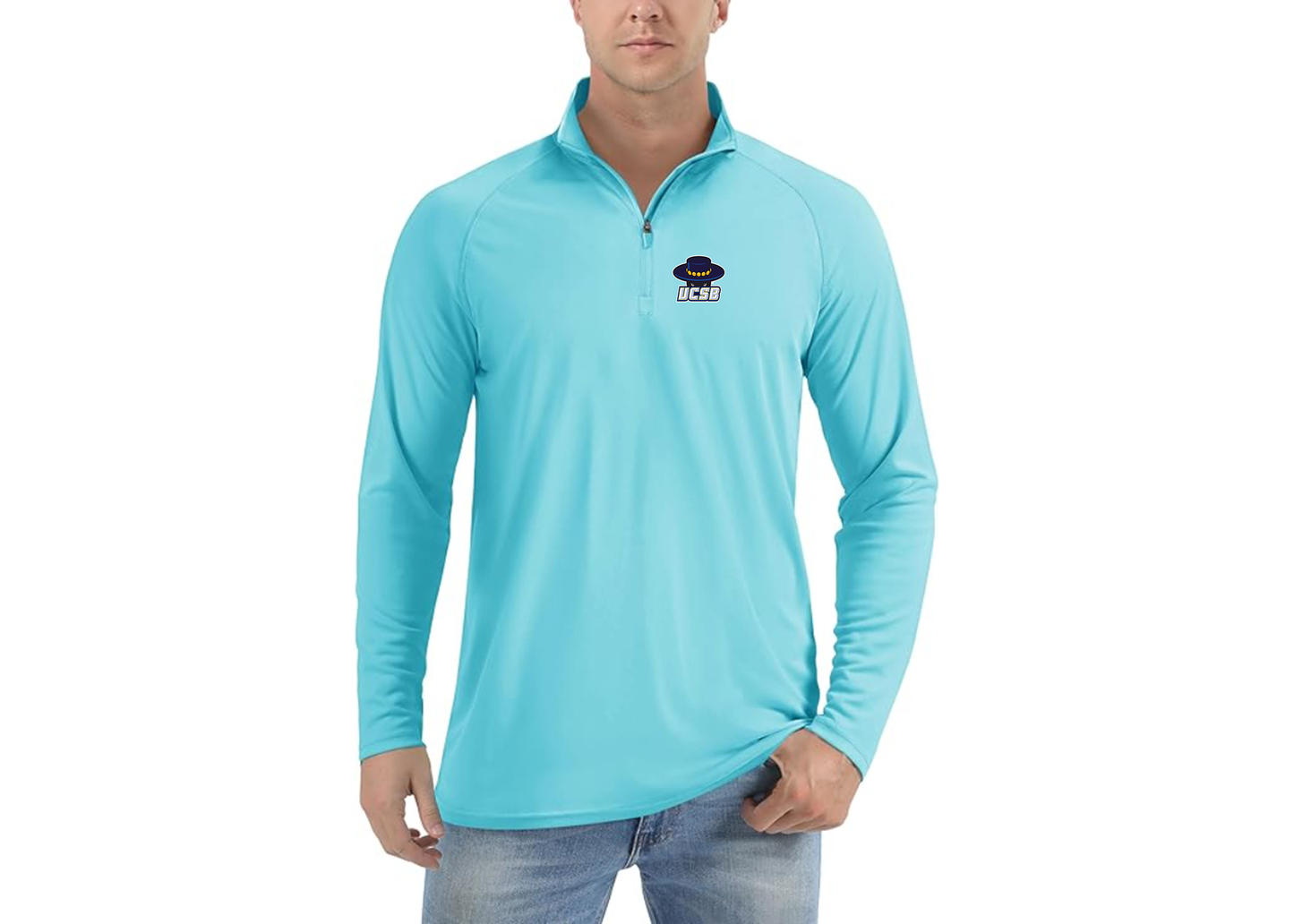 Men's UCSB Gauchos Lightweight Quarter-Zip Athletic Shirt Long Sleeve Performance Wear