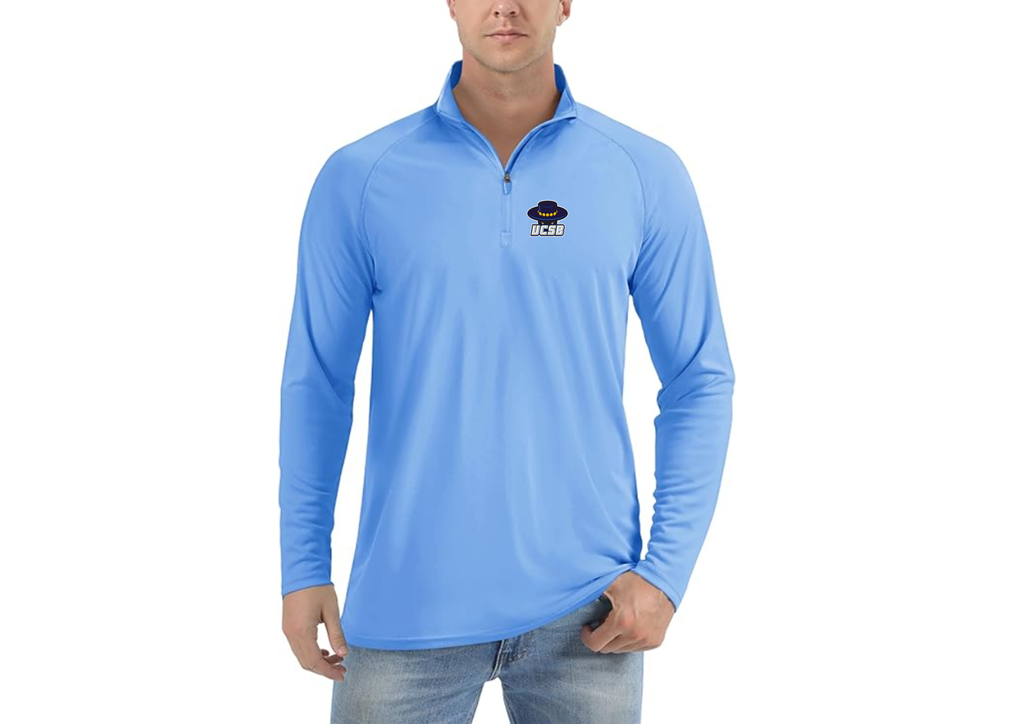 Men's UCSB Gauchos Lightweight Quarter-Zip Athletic Shirt Long Sleeve Performance Wear