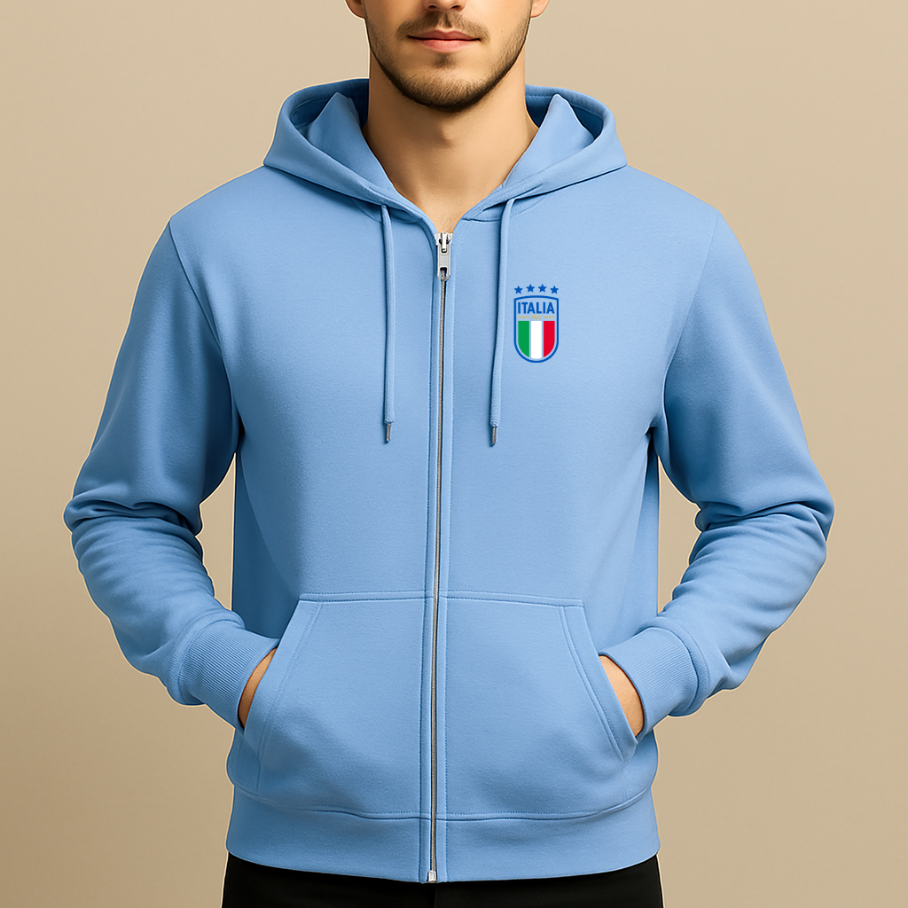 Men's Italy National Soccer Team Zipper Hoodie