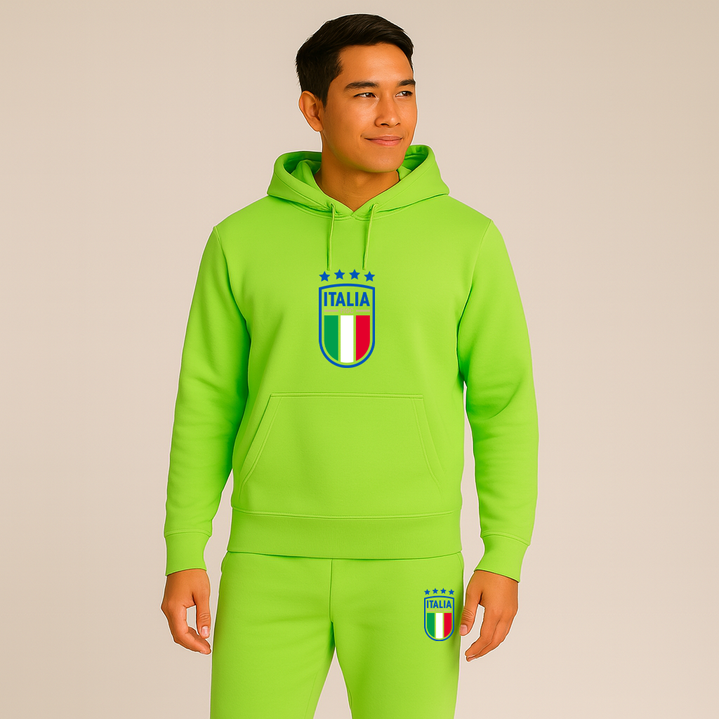 Men's Italy National Soccer Team Hoodie Joggers Set