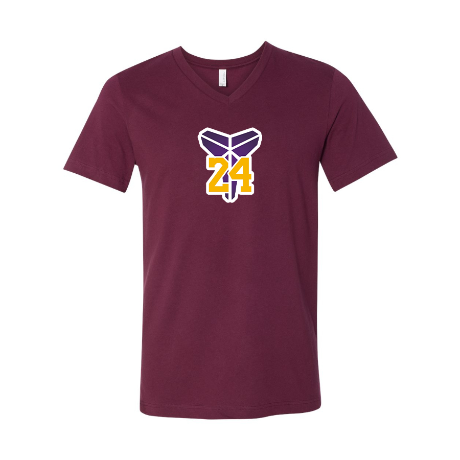 Men's  Kobe Bryant Mamba 24 - BELLA + CANVAS - Jersey V-Neck Tee - 3005