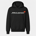 Youth Kids McLaren Pullover Hoodie - Black, large centered chest logo