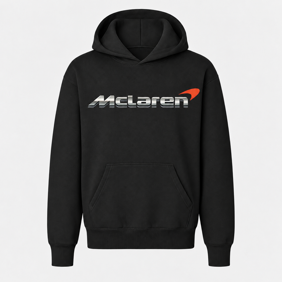 Youth Kids McLaren Pullover Hoodie - Black, large centered chest logo