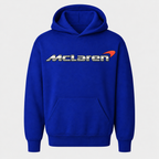 Youth Kids McLaren Pullover Hoodie - Blue, large centered chest logo