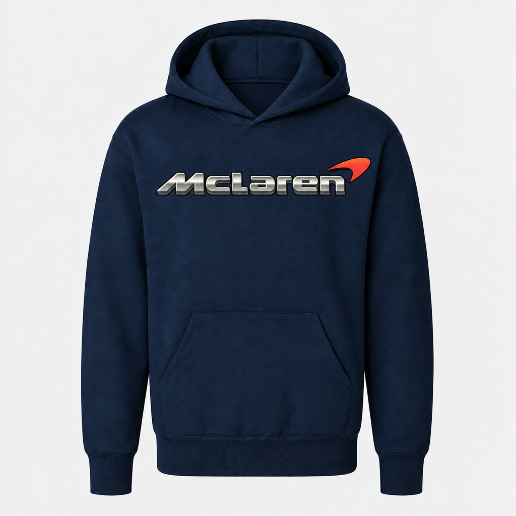 Youth Kids McLaren Pullover Hoodie - Navy, large centered chest logo