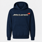 Youth Kids McLaren Pullover Hoodie - Navy, large centered chest logo