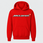 Youth Kids McLaren Pullover Hoodie - Red, large centered chest logo