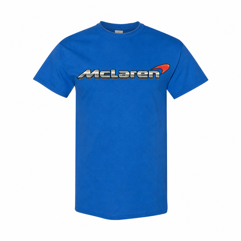 Youth Kids McLaren Cotton T-Shirt - Blue, large centered chest logo