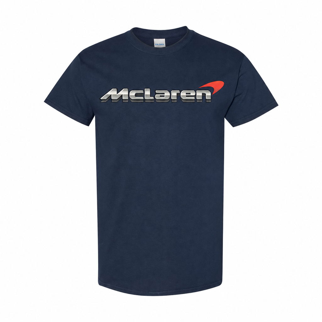 Youth Kids McLaren Cotton T-Shirt - Navy, large centered chest logo