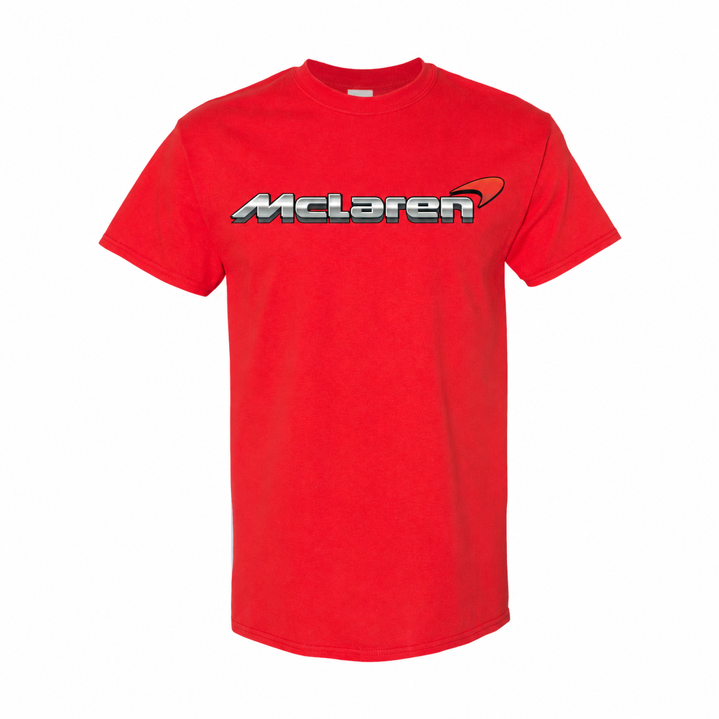 Youth Kids McLaren Cotton T-Shirt - Red, large centered chest logo