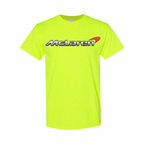 Youth Kids McLaren Cotton T-Shirt - Safety Green, large centered chest logo