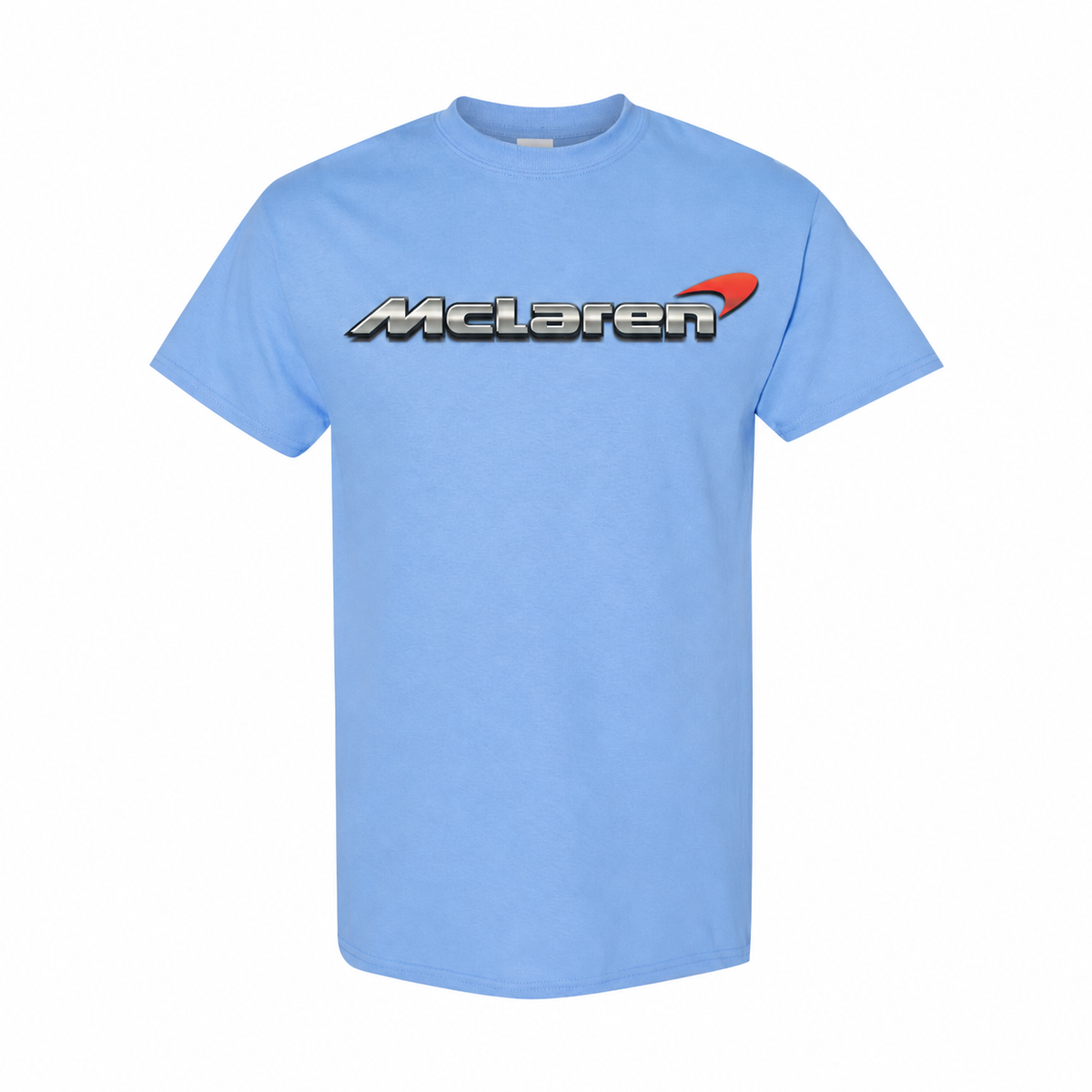Youth Kids McLaren Cotton T-Shirt - Sky Blue, large centered chest logo