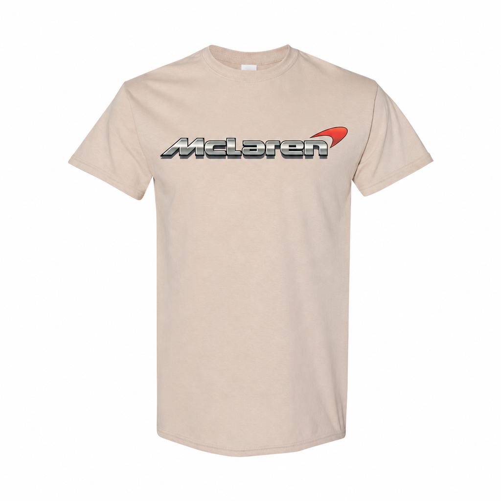 Youth Kids McLaren Cotton T-Shirt - Tan, large centered chest logo