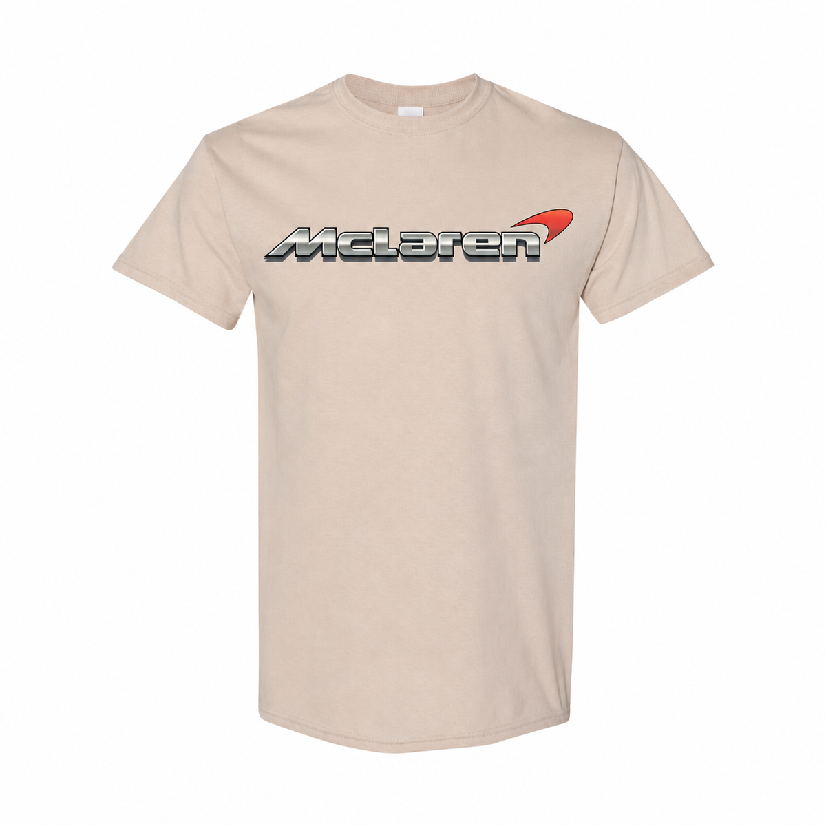 Youth Kids McLaren Cotton T-Shirt - Tan, large centered chest logo