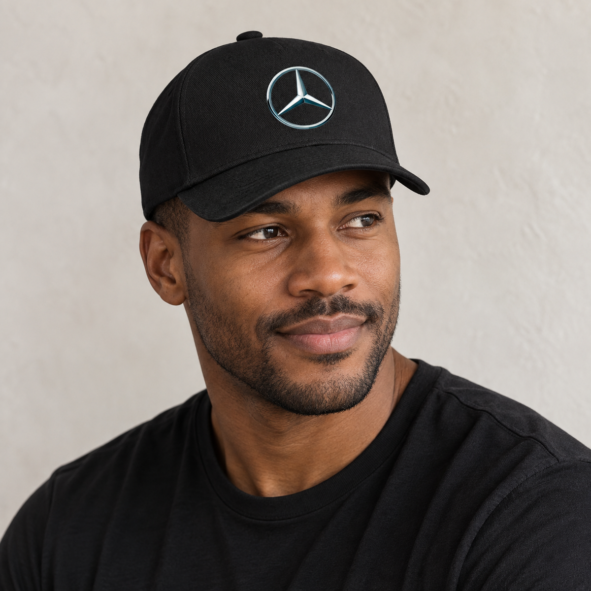 Mercedes-Benz NEW Car Dad Baseball Cap Hat | Color: Black | Image 1 | Studio portrait
