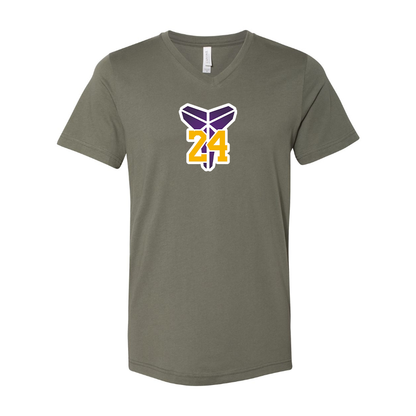 Men's  Kobe Bryant Mamba 24 - BELLA + CANVAS - Jersey V-Neck Tee - 3005