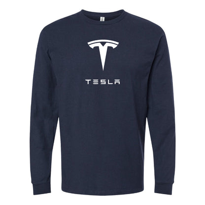 Men’s Tesla Motorsports Car Long Sleeve T-Shirt