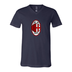 Men’s AC Milan Soccer- BELLA + CANVAS - Jersey V-Neck Tee - 3005