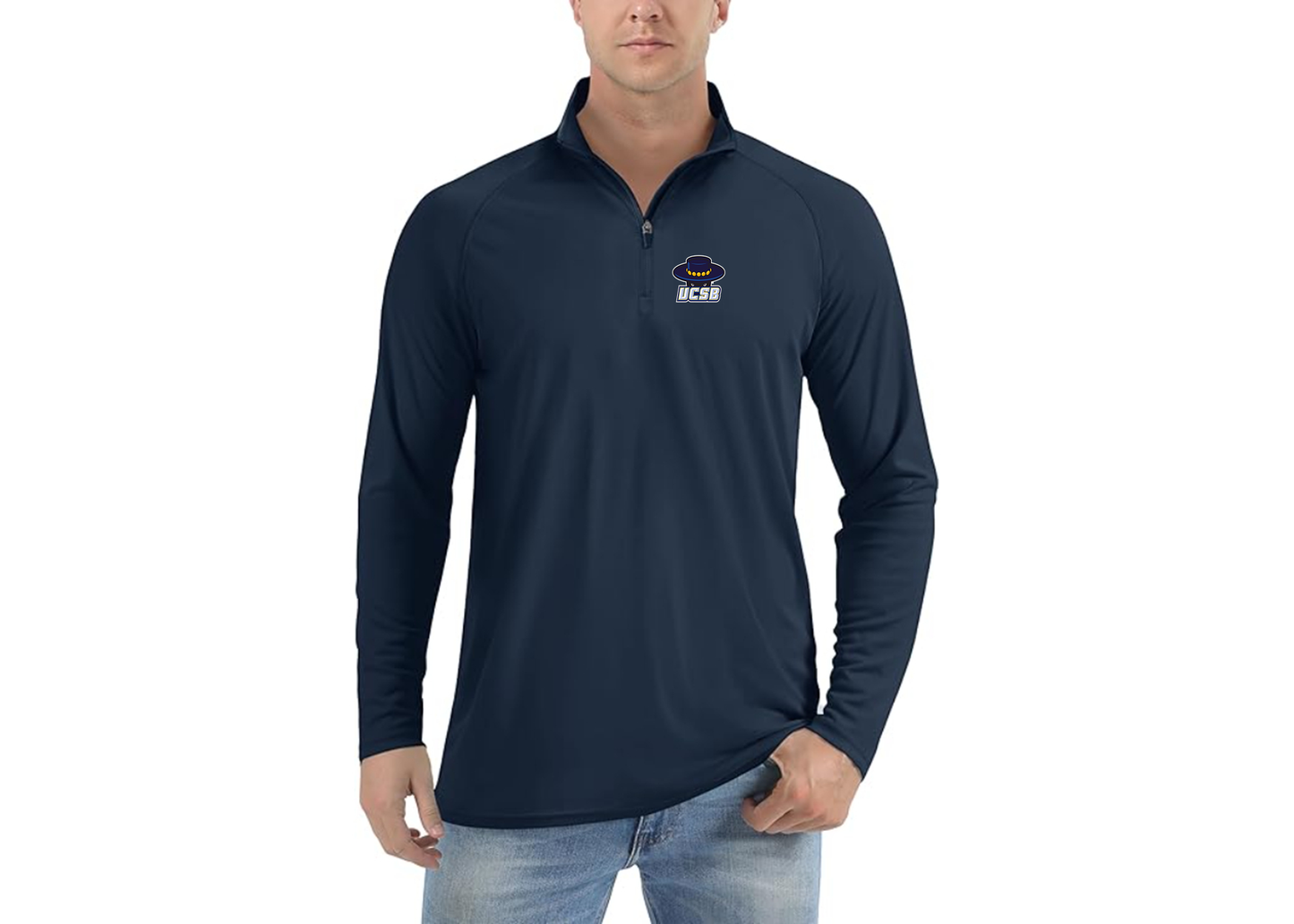 Men's UCSB Gauchos Lightweight Quarter-Zip Athletic Shirt Long Sleeve Performance Wear