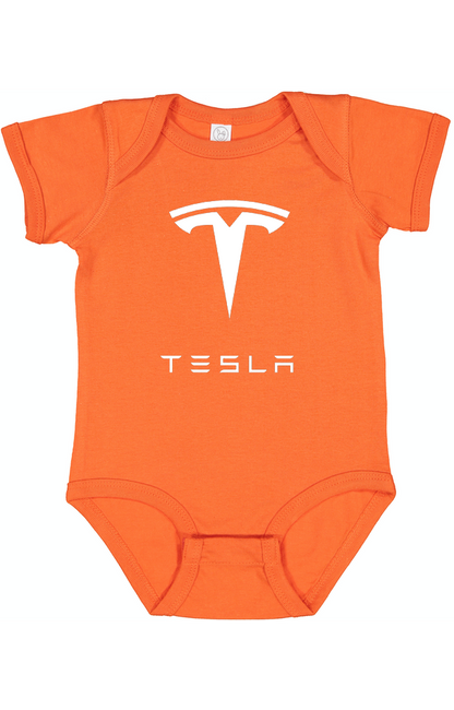 Tesla Motorsports Car Baby Romper Onesie