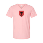 Men’s Albania National Soccer Team - BELLA + CANVAS - Jersey V-Neck Tee - 3005
