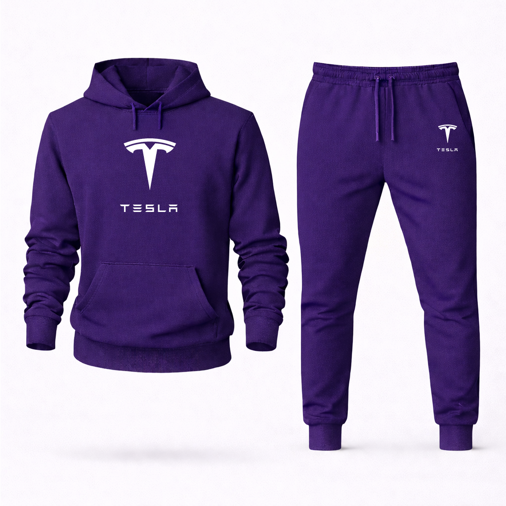 Men’s Tesla Car Hoodie Joggers Set