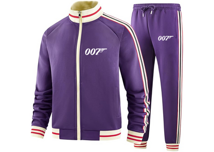 Men's 007 James Bond Movie - Premium Two-Piece Designer Tracksuit  Zippered Front