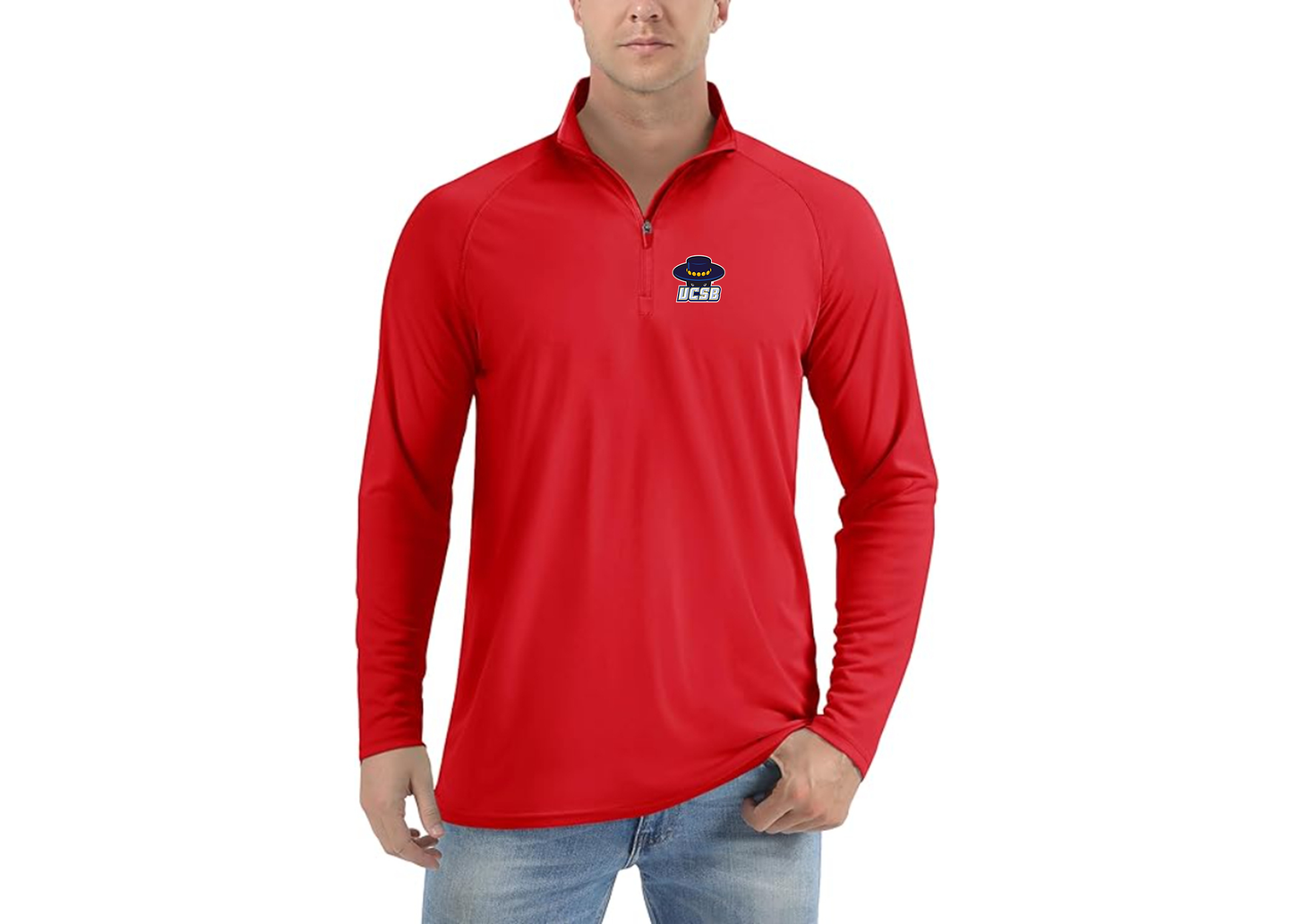 Men's UCSB Gauchos Lightweight Quarter-Zip Athletic Shirt Long Sleeve Performance Wear