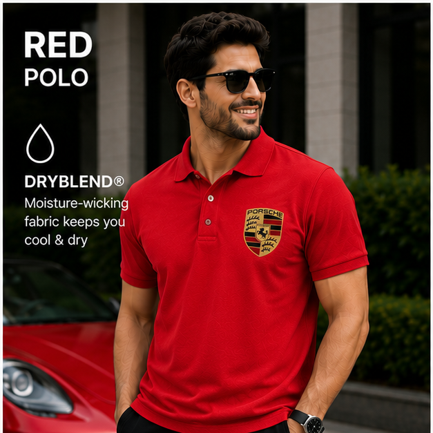 Men’s Porsche Car Dry Blend Polo