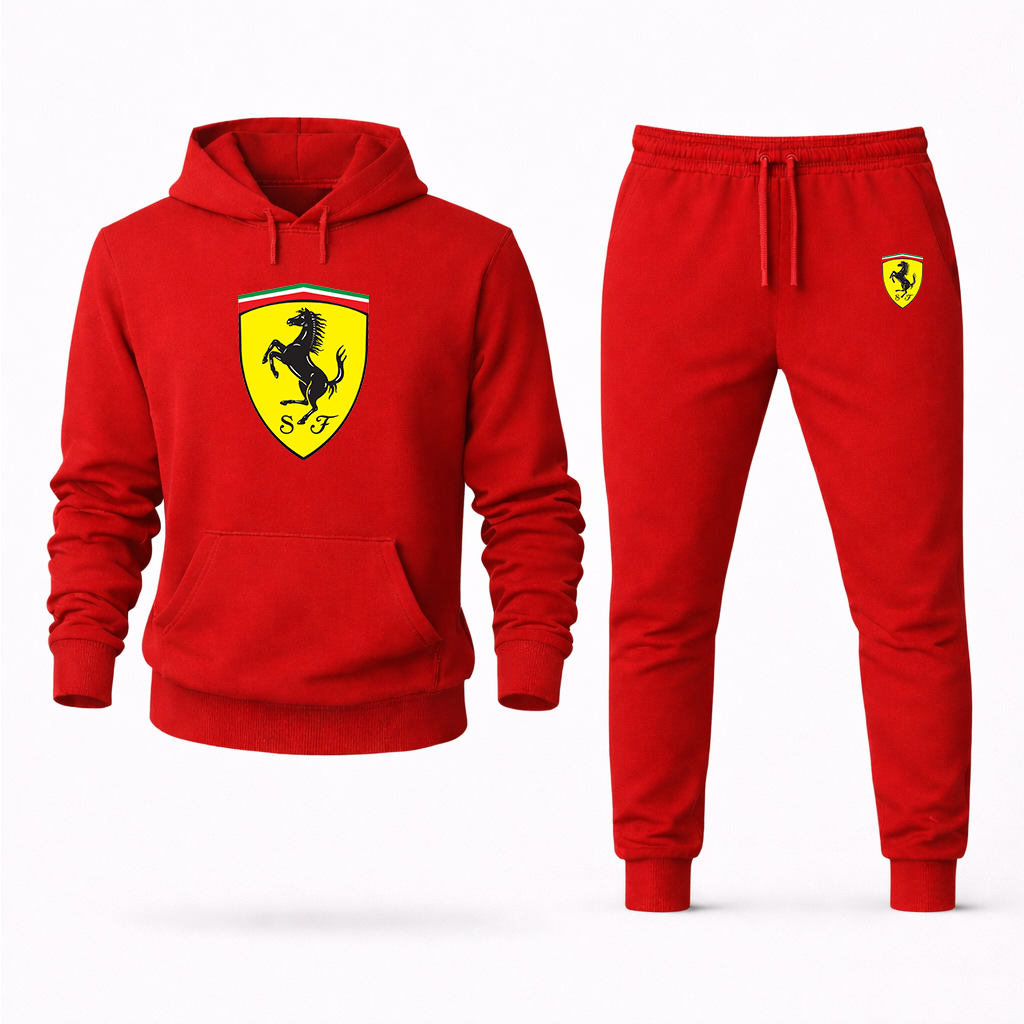 Men’s Ferrari Car Hoodie Joggers Set