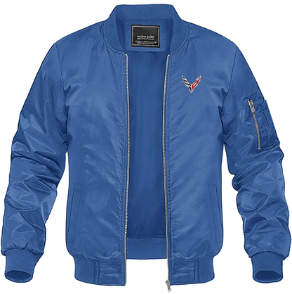 Men's Chevrolet Corvette Lightweight Bomber Jacket Windbreaker Softshell Varsity Jacket Coat