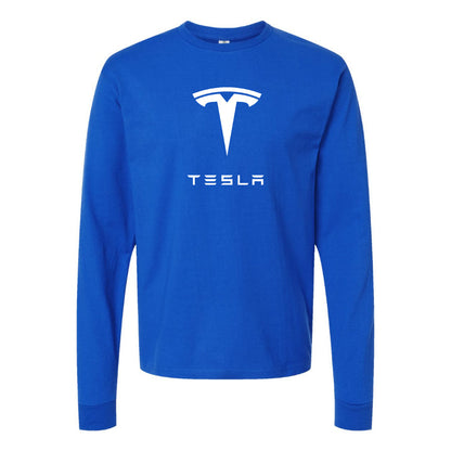 Men’s Tesla Motorsports Car Long Sleeve T-Shirt