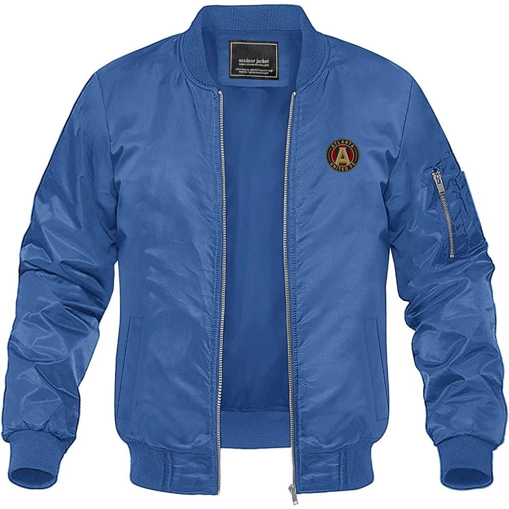 Men's Atlanta United FC Lightweight Bomber Jacket Windbreaker Softshell Varsity Jacket Coat
